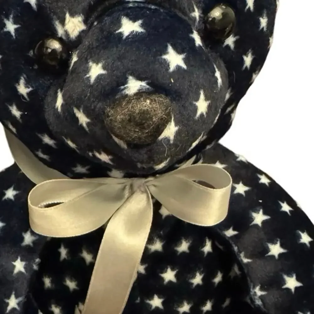 Kellytoy BEANPALS Bear Blue White Stars Plush Stuffed Animal Toy 15